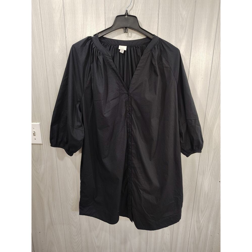 Women's Plus Size XXL Black Gothic Alternative Button Up Shirt Tunic A New Day